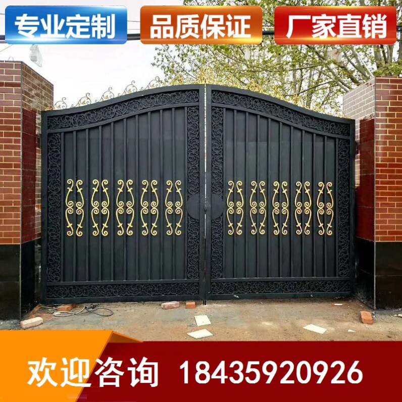 双开门庭院门围墙门别墅农村乡村大铁门家用自建房铁艺大门_虎窝淘