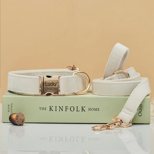 狗狗刻字项圈防丢失宠物颈圈可调节透气毛绒牵引绳狗绳柯基脖圈