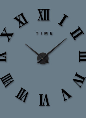 Shein热销3D罗马数字挂钟 47寸客厅亚克力钟表 家居diy创意挂钟