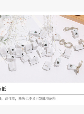 led铜线圣诞灯串花束蛋糕氛围小彩灯万圣节日心电池盒纽扣灯