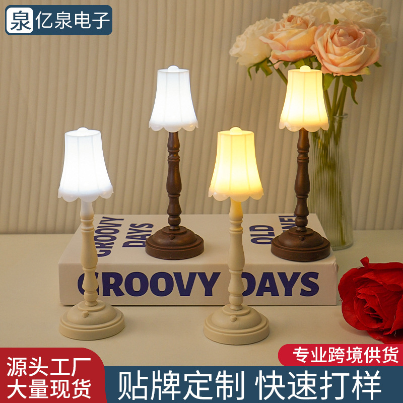 欧式迷你复古小夜灯led电子蜡烛灯卧室床头氛围灯创意护眼小台灯
