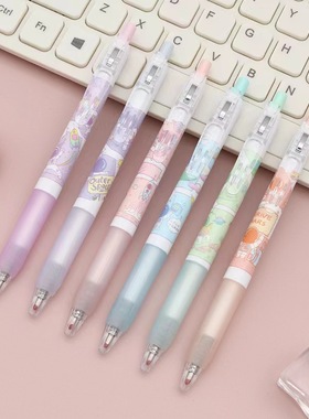 【厂家】宇航员按动笔0.5mm黑色水笔学生ins书写笔中性笔黑色