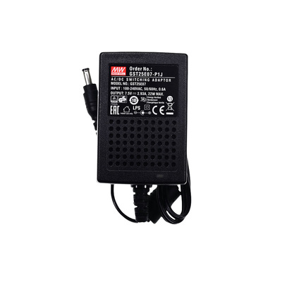 明纬电源 GST25E05-P1J  AC-DC高信赖性绿色工业用25W适配器