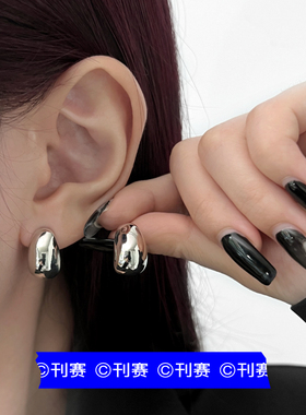 KANSAI银色C型耳钉个性简约ins欧美风耳环女小众高级感气质耳饰品