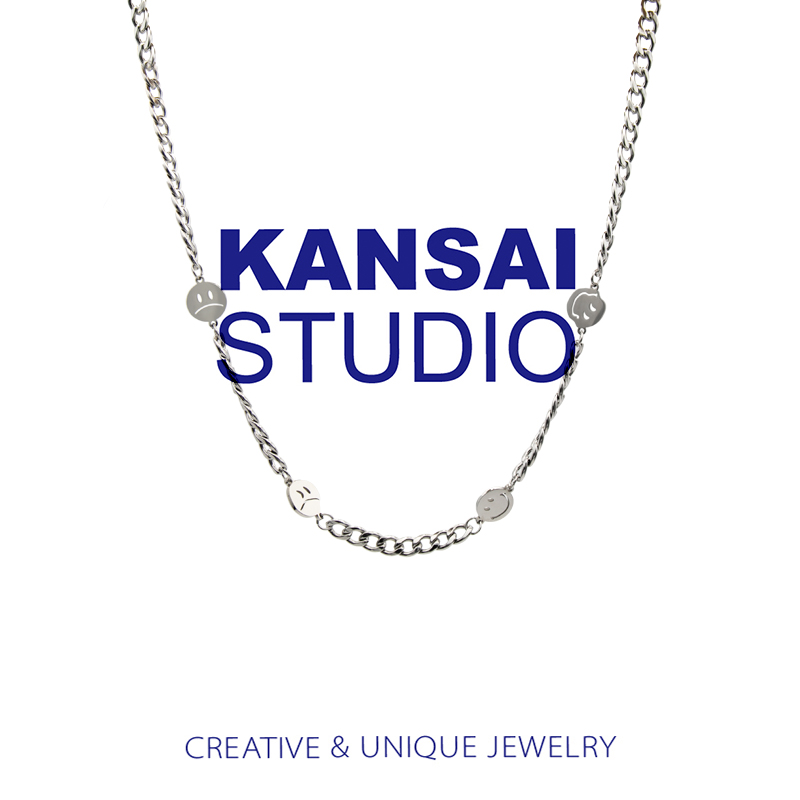 kansai喜怒哀乐项链钛钢链子蹦迪