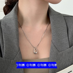 KANSAI水滴项链男女钛钢链气质冷淡风小众设计锁骨链简约百搭配饰