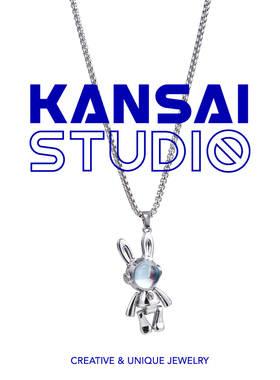 KANSAI可爱机械兔项链女小众个性冷淡风毛衣链卫衣链秋冬新款配饰
