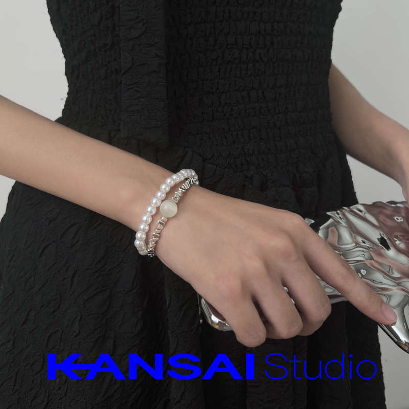 KANSAI碎银珍珠手链女款轻奢小众精致套装叠戴手串冷淡风闺蜜手