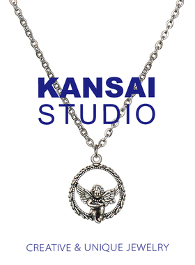 欧美风天使丘比特蹦迪项链