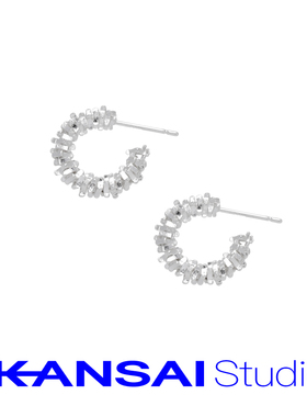 KANSAI碎银子字母c形耳钉女气质时尚欧美轻奢个性冷淡风简约耳环