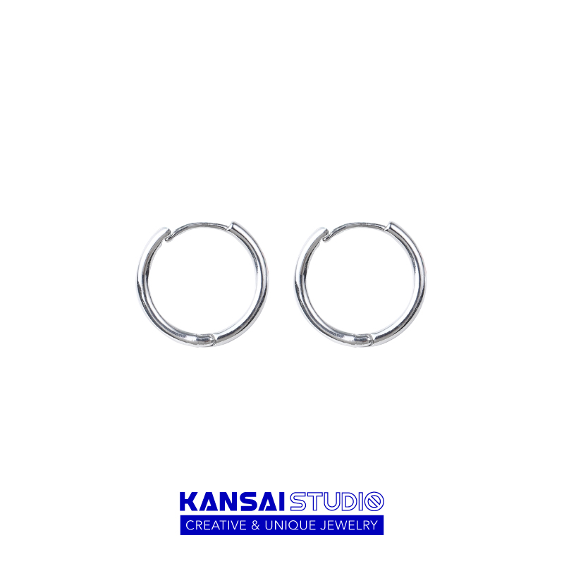 KANSAI简约圆圈耳环冷淡风小众个性耳钉日韩时尚耳扣酷潮嘻哈耳