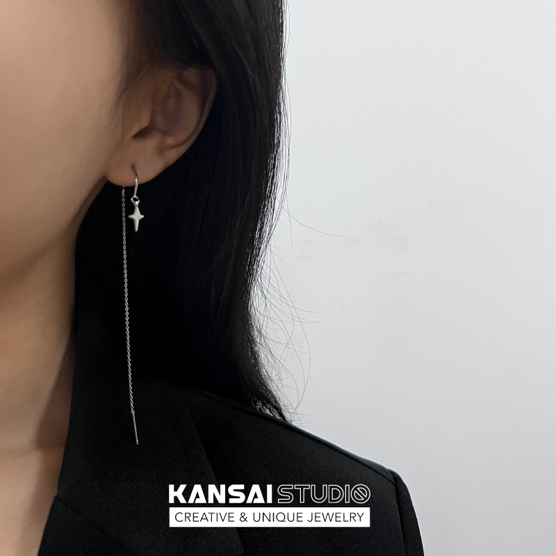 KANSAI拍三付二耳线高级感耳线