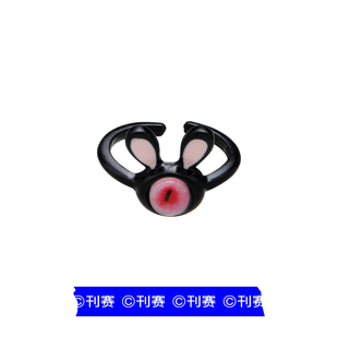 刊赛红眼兔戒指开口设计可爱亚比配饰亚文化小众个性高级感食指环