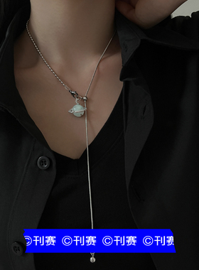 星球月亮流苏抽拉项链