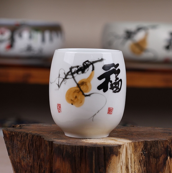 陶瓷杯子 茶杯 手彩 个人杯 单杯茶具红茶茶壶 兰花梅花梅兰竹菊