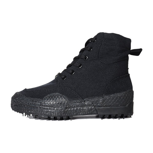 高帮黑色民工登山耐磨迷彩保安鞋