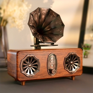 复古无线蓝牙音箱高颜值收音机小箱型插卡U盘重低音炮家用迷你音