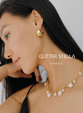 GLITTER STELLA 银河 天然淡水珍珠颗颗锆石复古宫廷水滴珍珠项链