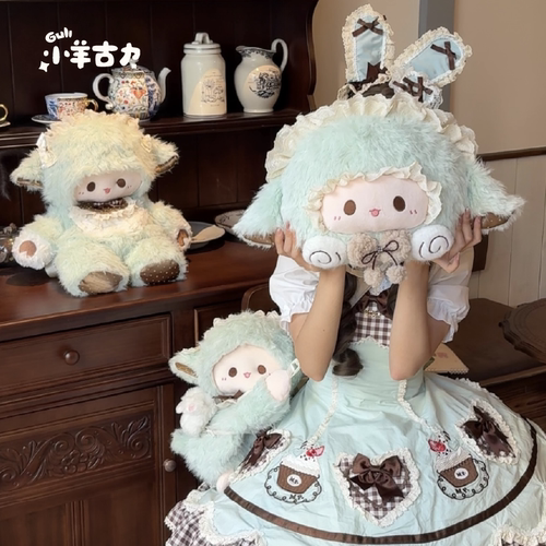 【小羊古力】可爱薄巧色lolita小羊大脸包包毛绒玩偶背包女斜挎包