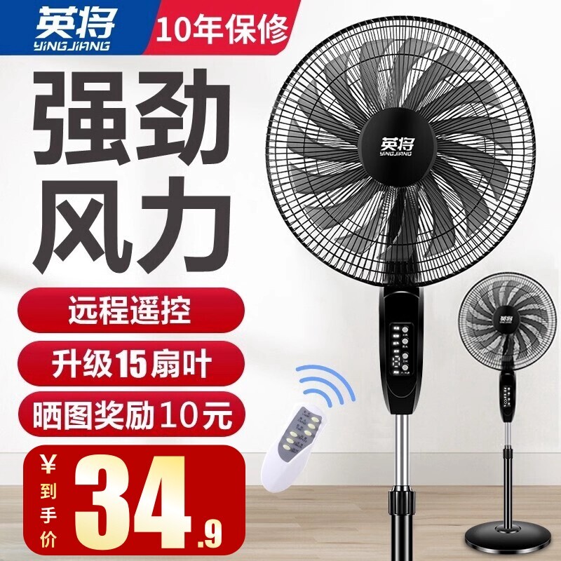 电风扇家用落地扇节能摇头立式宿