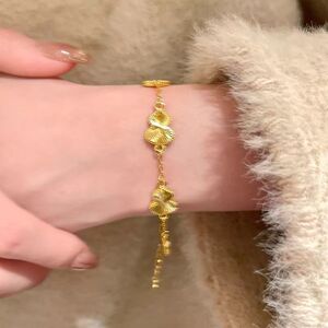 高颜值葫芦金色手链女轻奢小众精致手饰气质百搭手镯配饰