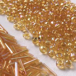 透明彩金色米珠系列 管珠 角珠 散珠手工diy饰品手缝服装辅料材料