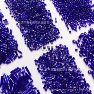 灌银宝蓝色米珠系列 管珠 角珠 散珠手工diy饰品手缝服装辅料材料