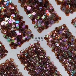 6mm系列 TS33 法式 辅料 深焦茶色3 刺绣PVC珠片婚纱手缝服装