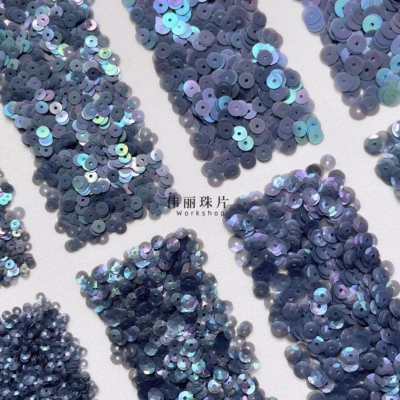 柏坊灰蓝马卡龙炫彩法绣珠片