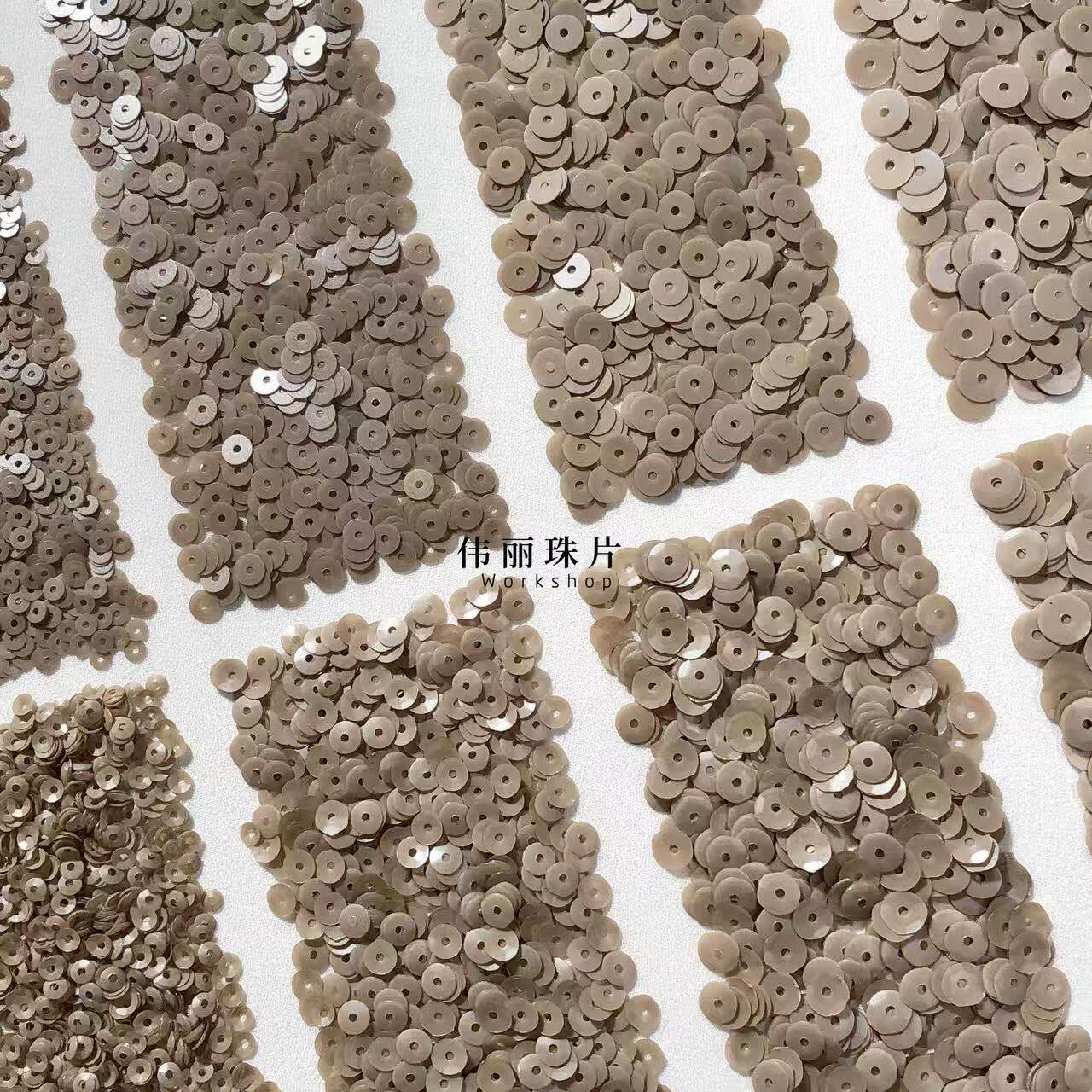磨砂木棕亮片3/4/5/6mm系列【PL915】法式刺绣 辅料PET手缝珠片