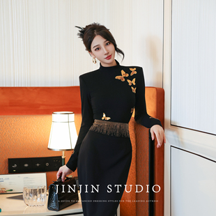 MD进进原创【蝴蝶夜曲】2025秋冬新款设计感显瘦气质时尚蝴蝶上衣