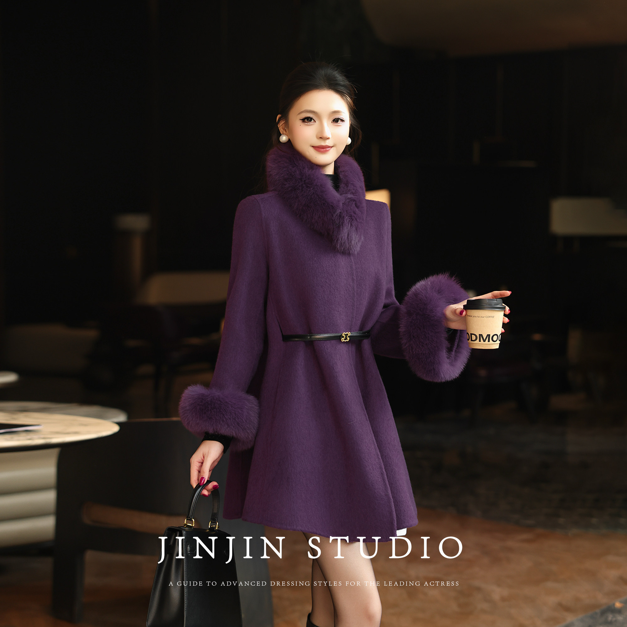 MD进进原创【南法优雅】2025秋冬加厚气质洋气时尚双面呢羊毛外套,女装/女士精品,毛呢外套,淘宝优惠券,粉丝福利购,淘宝优惠卷