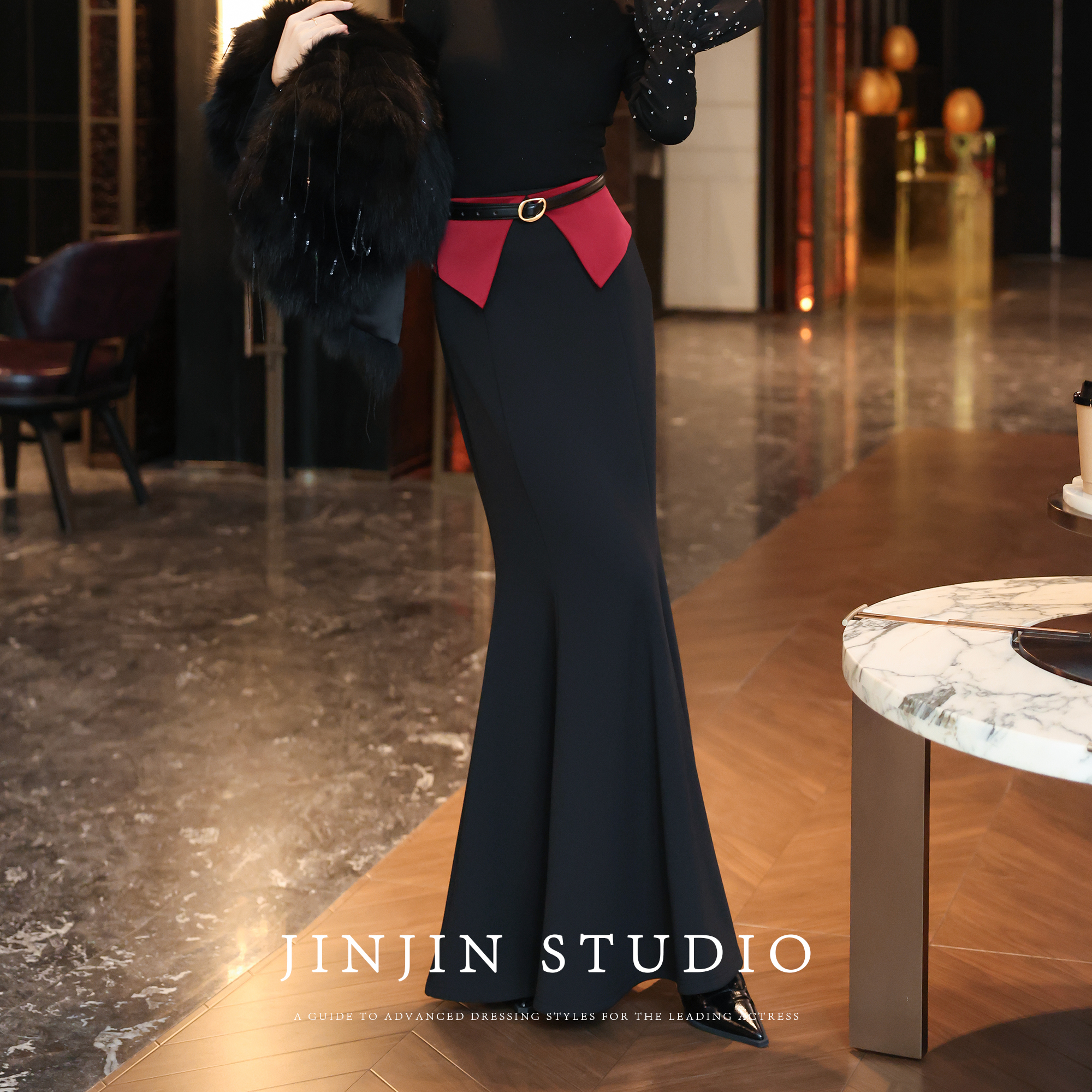 显瘦高腰宴会鱼尾裙轻奢风半身裙