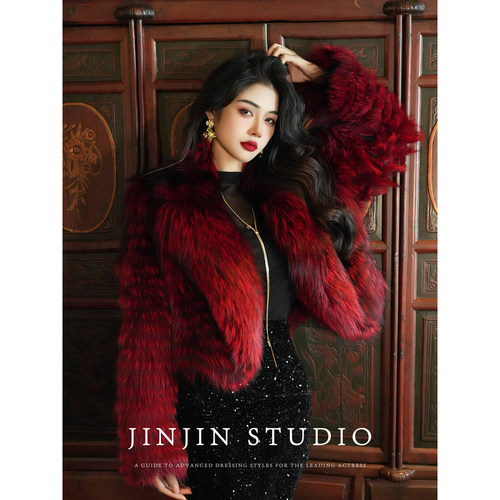 上新气质百搭设计感气质皮草外套