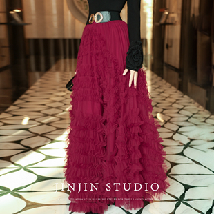 MD进进原创【在逃公主】2025秋季洋气蛋糕裙名媛显瘦千金风半身裙