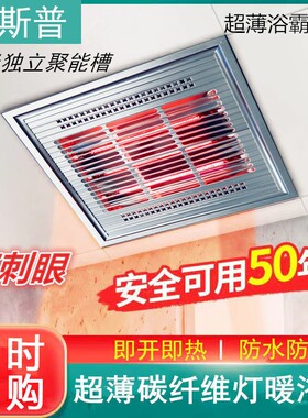 集成吊顶黄金管浴霸灯方形30x30