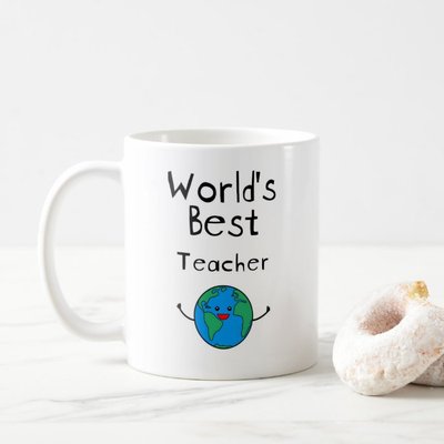 yeap!亚马逊陶瓷耐高温马克杯world's best teacher文字可订制