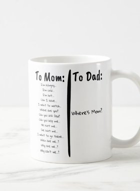 yeap!亚马逊ins母亲funny陶瓷耐高温马克杯To Mom,To Dad文字可改