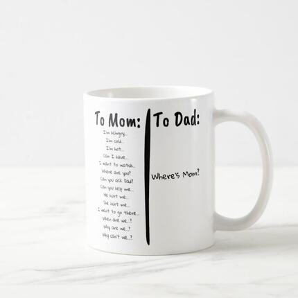 yeap!亚马逊ins母亲funny陶瓷耐高温马克杯To Mom,To Dad文字可改