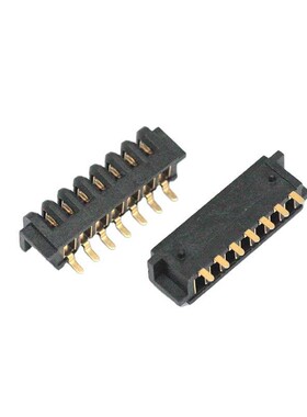 厂家直销 7PIN镀金黑色 卧式贴片带定位柱笔记本电池母座