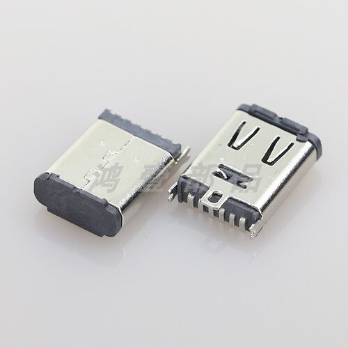 TYPE-C母座 HY-TC-C108LT-6P-A加盖卷装6P立式贴片10.8MM大电流