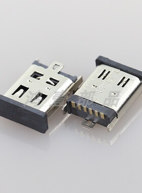 TYPE-C母座 HY-TC-C108LT-6P-B加盖卷装6P立式贴片10.8MM大电流
