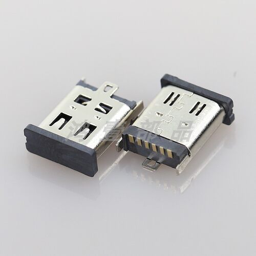 TYPE-C母座 HY-TC-C108LT-6P-B加盖卷装6P立式贴片10.8MM大电流