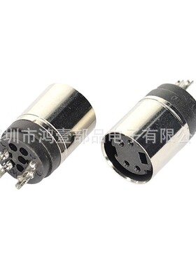 鸿壹销售S端子公头连接器 4P焊线式MINIDIN全铜圆形接口