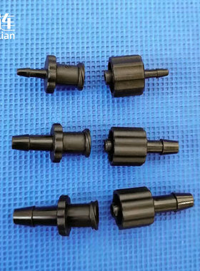 桑连黑色鲁尔接头器械用内外螺纹科研实验塑料软管宝塔直通公母头