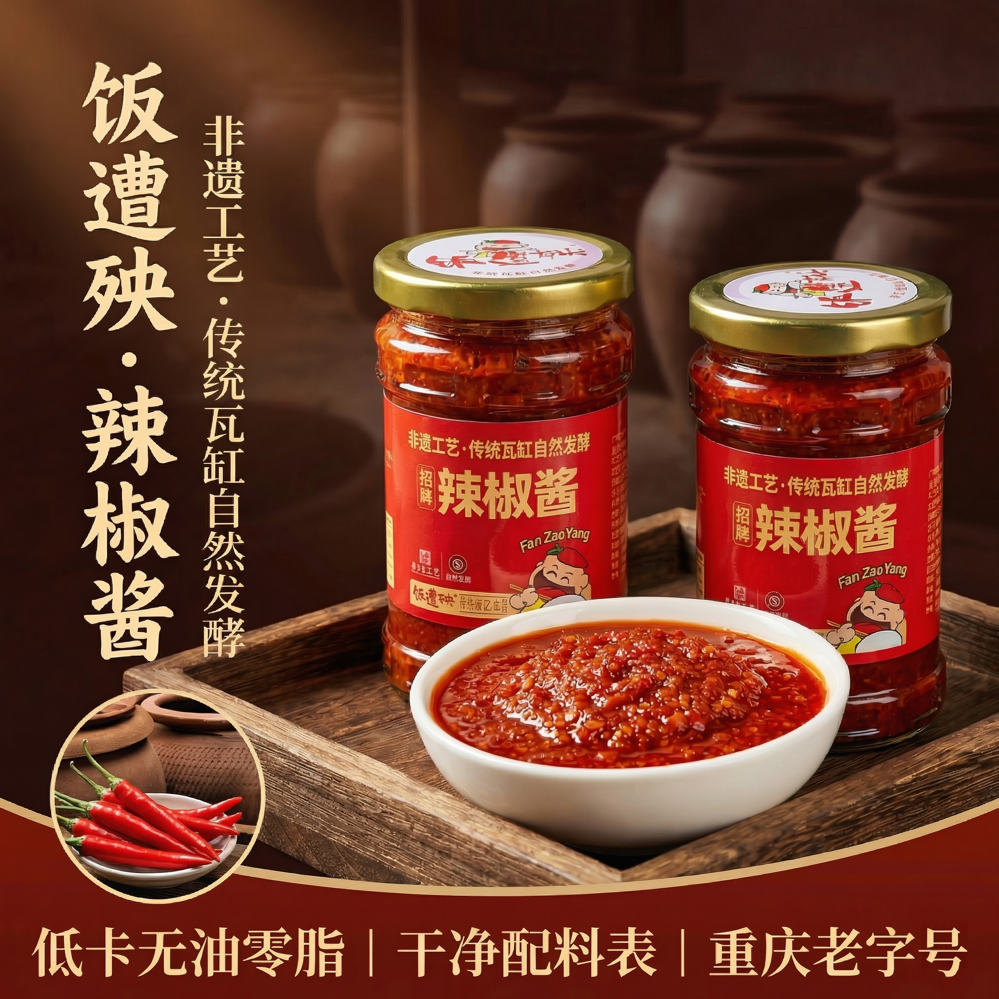 重庆特产饭遭殃红椒酱拌饭拌面炒菜烧菜发酵香辣调味下饭菜辣椒酱