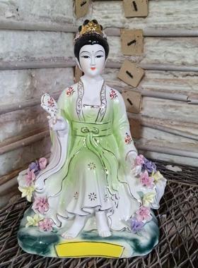 陶瓷仙女神像佛堂供奉公主姑娘花神百花仙子牡丹仙花仙子佛像神位