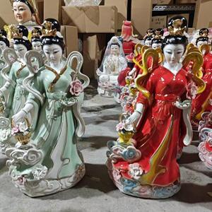 陶瓷七仙女三公主保家供奉神像