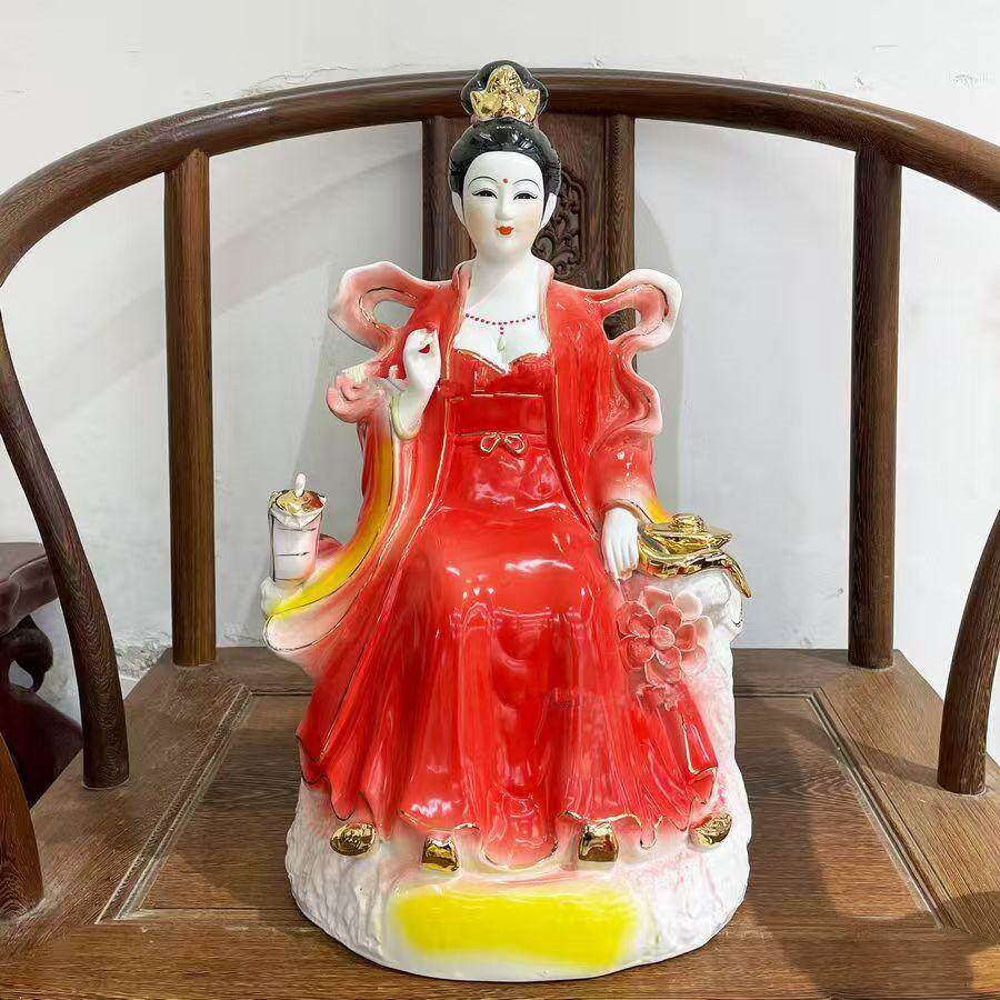 陶瓷九天玄女娘娘神像供奉摆件