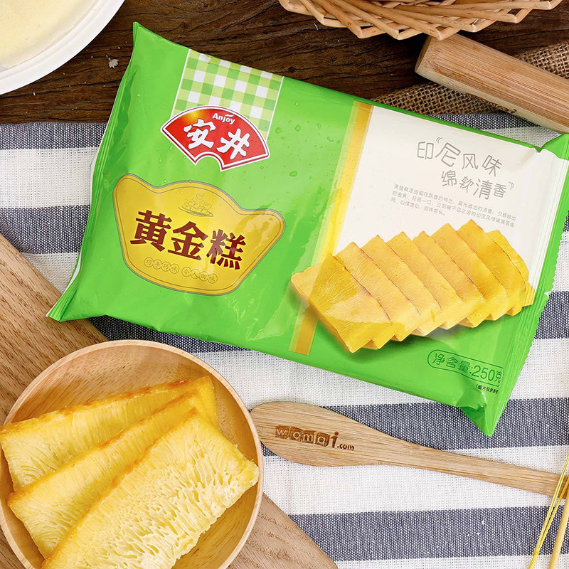 安井黄金糕250g切片装 广式糕点方便速食早餐蒸糕鸡蛋糕小吃甜点